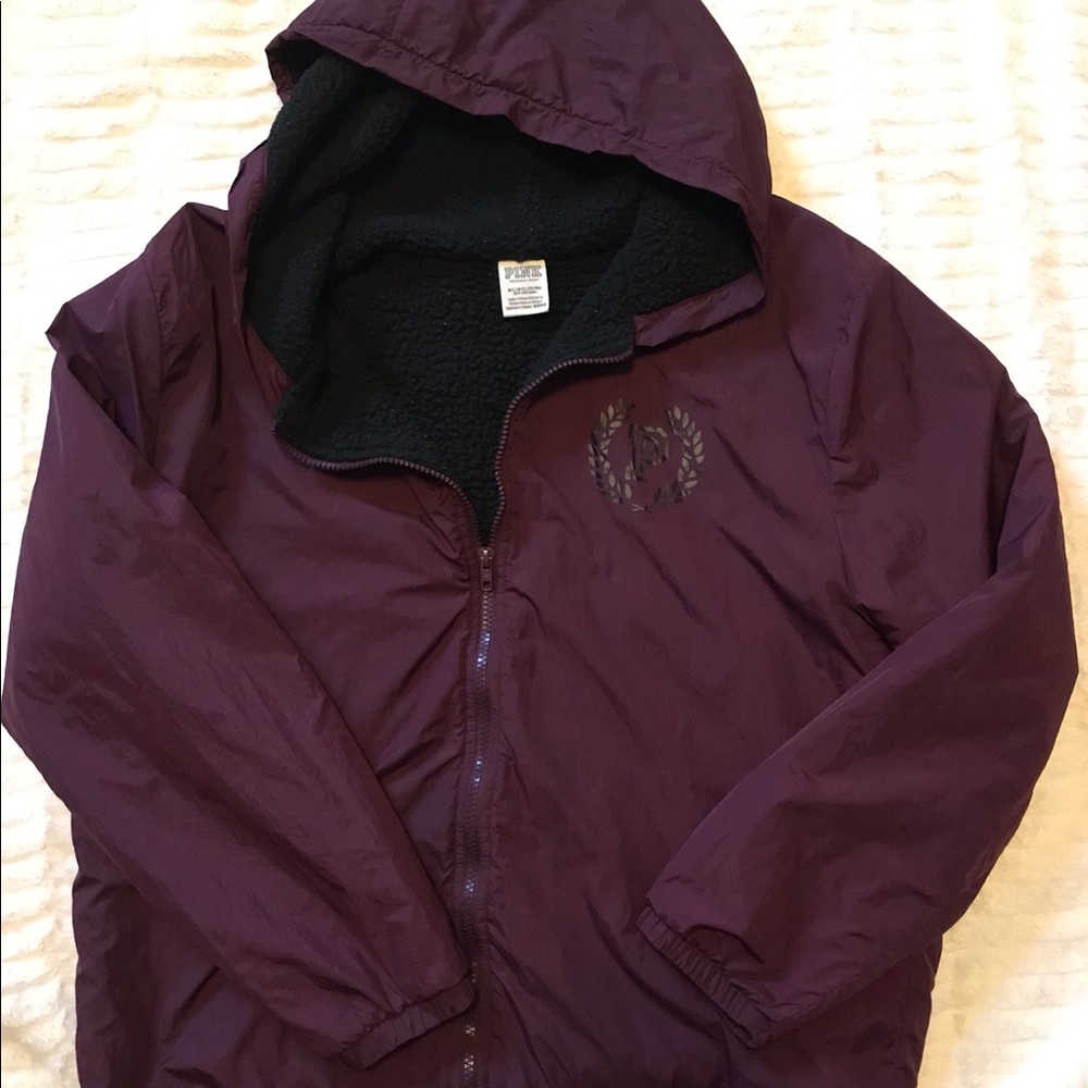 Sherpa lined windbreaker jacket.